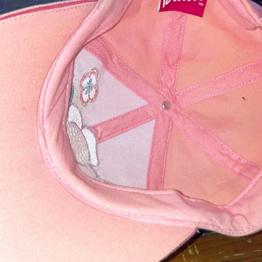 Barbie Pink Ball Cap With Portrait‎ and Embroidery Floral Design